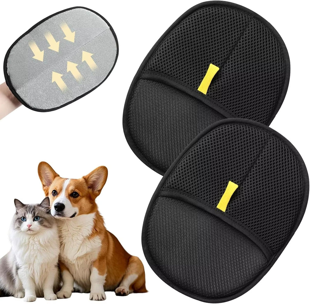 Gant de toilettage anti-poils utilisé sur un chien