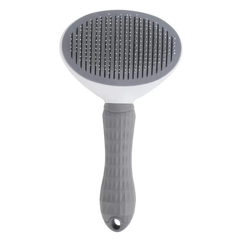 Brosse auto-nettoyante bleue anti-poils pour chien et chat