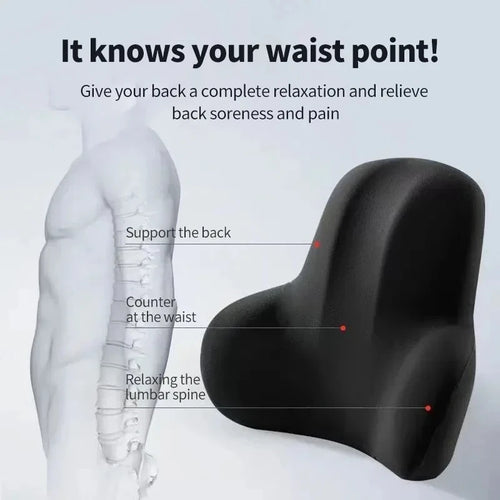 Coussin Lombaire Ergonomique à Mémoire de Forme – Soutien du Dos pour Bureau, Voiture & Maison