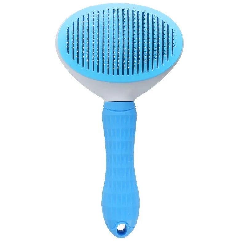 Brosse de toilettage avec picots rétractables et manche ergonomique